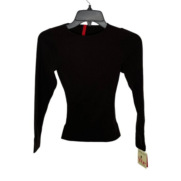 Spanx Brown Bittersweet Control Classic Long Sleeve Top - Picture 2 of 9